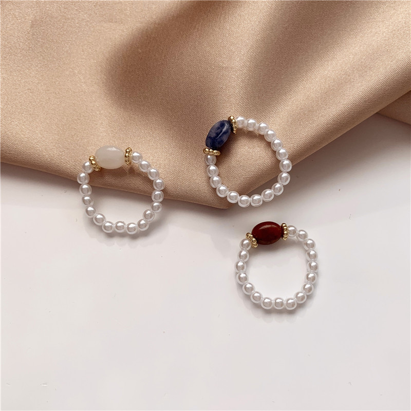 Perla de piedra - Vintage Perlenring