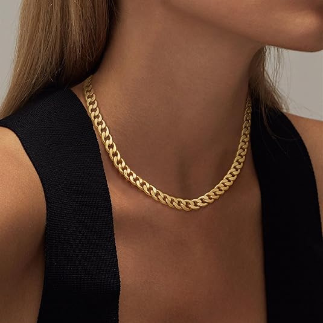 Anabel – Halskette mit goldenen Gliedern