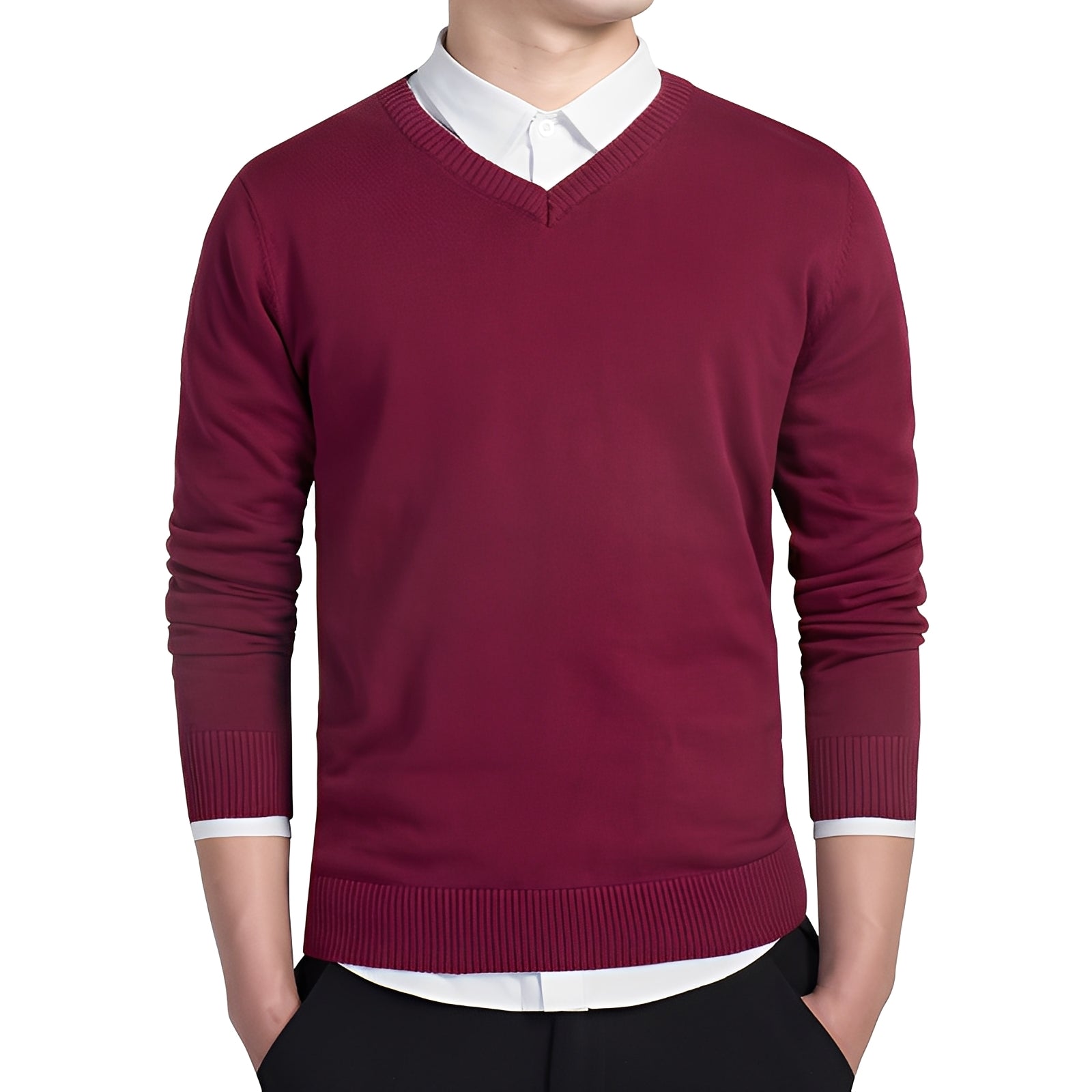Tom - Komfortabler V-Ausschnitt-Pullover