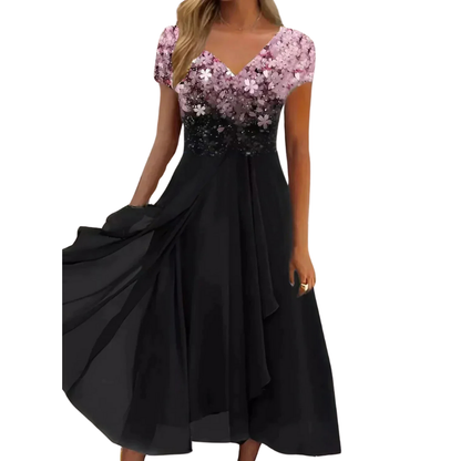 Astrid - Einfarbiges Sommerkleid aus Chiffon