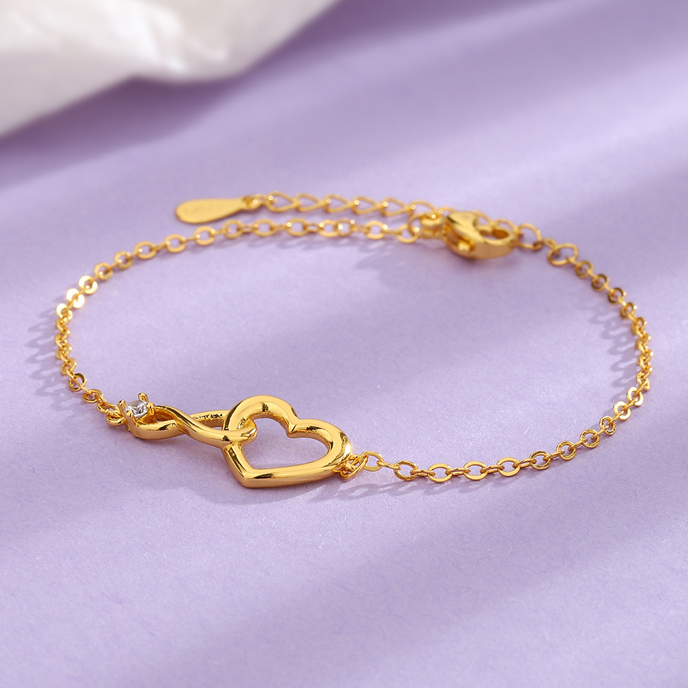 Unendliches Herzarmband - Zartes CZ-Armband