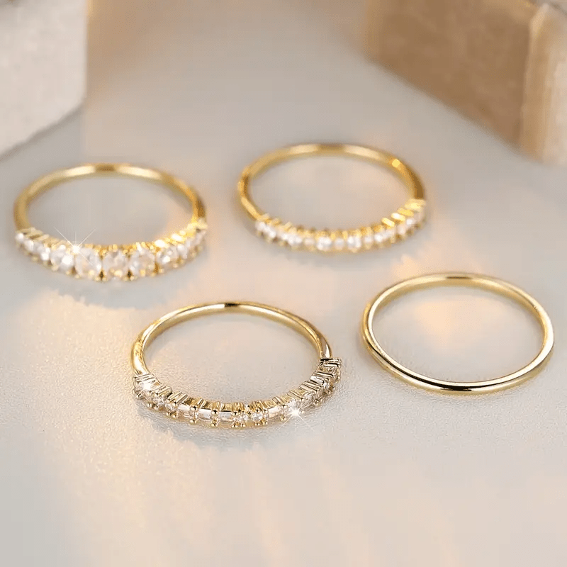 Elyna – Elegante goldene Ringe mit Zirkonia-Steinen