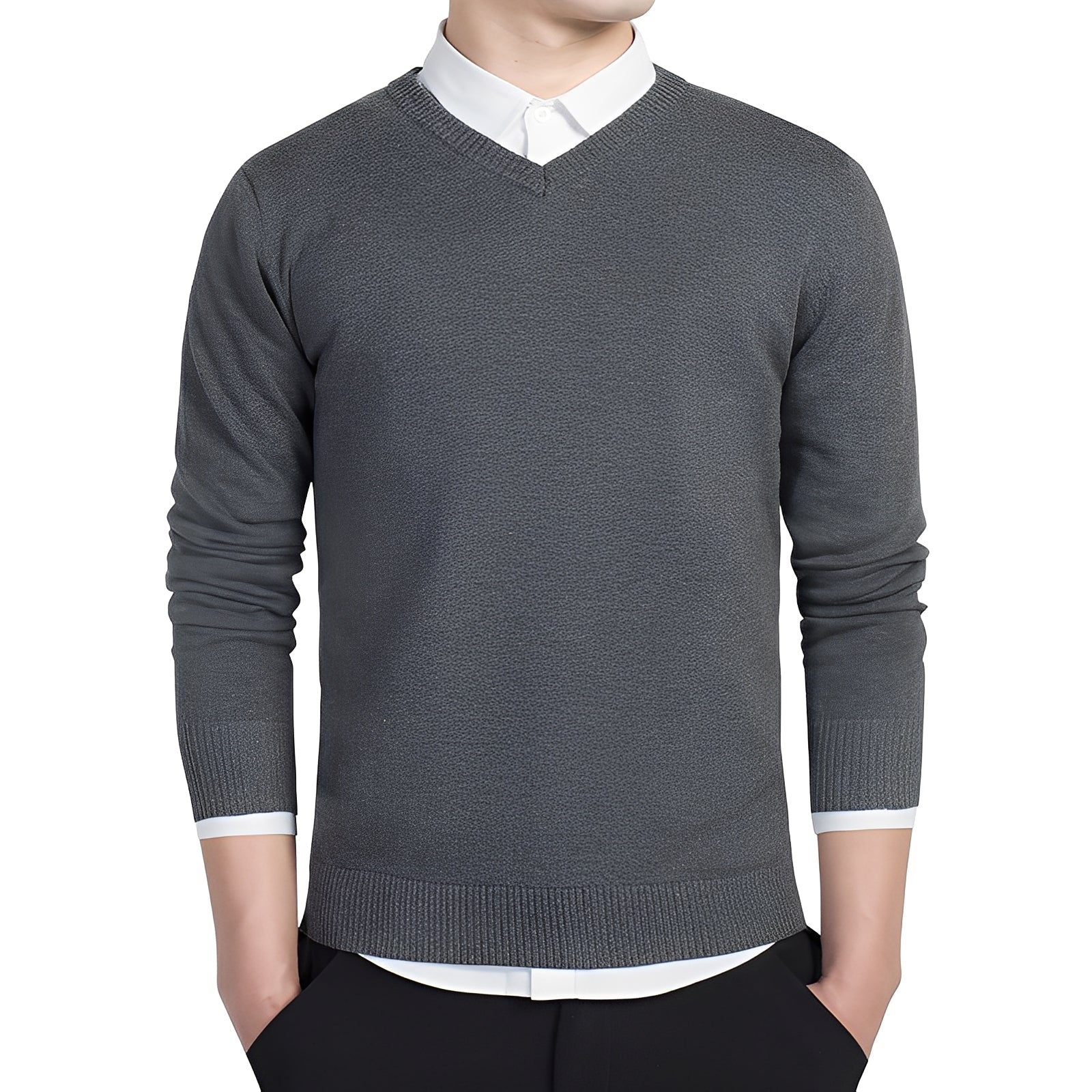 Tom - Komfortabler V-Ausschnitt-Pullover