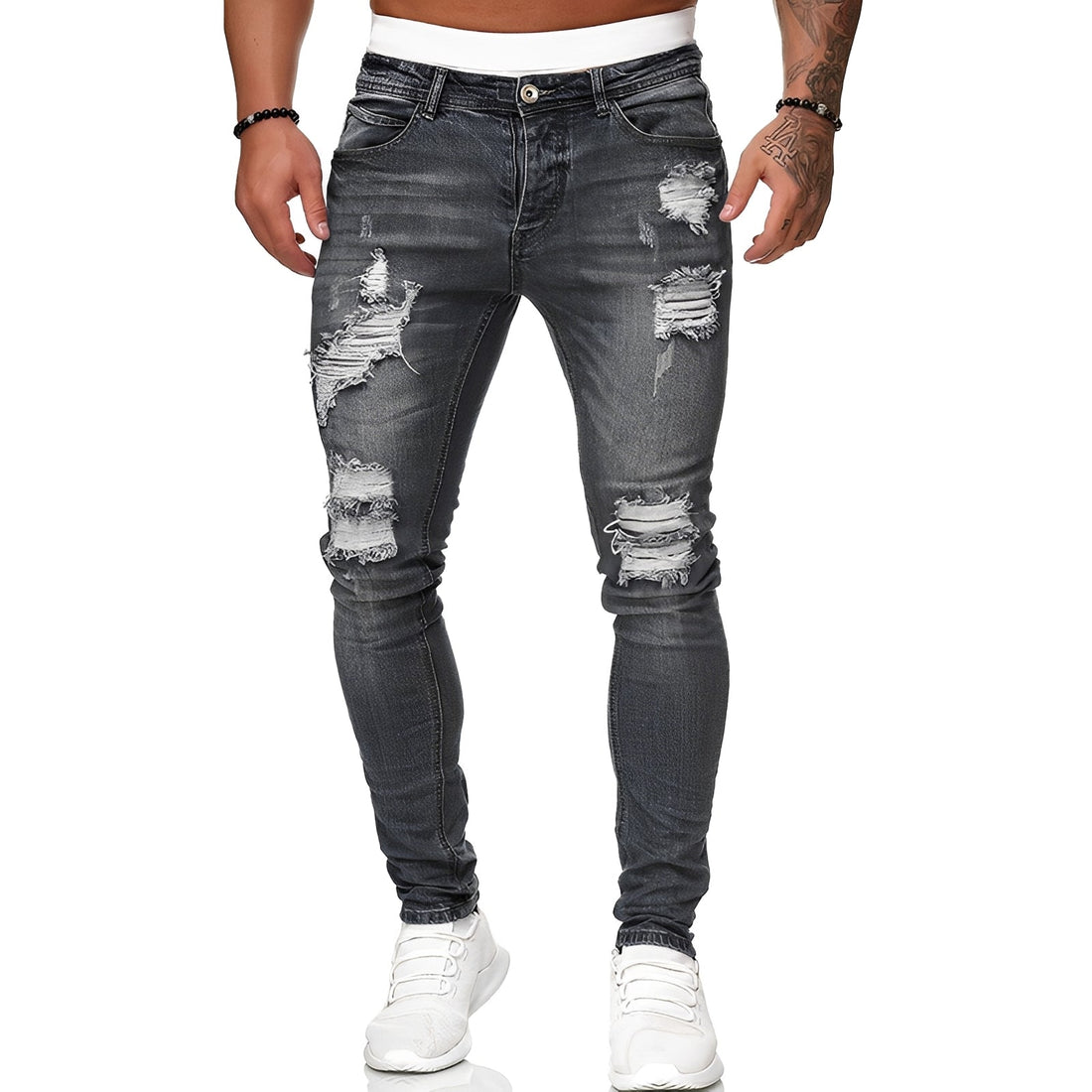 Annie - Herren-Skinny-Jeans mit coolen Rissen