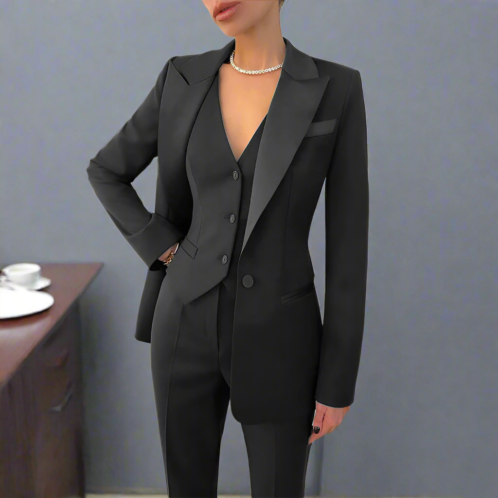 Clara - Stilvolles dreiteiliges Ensemble mit Jacke, Hose und Top