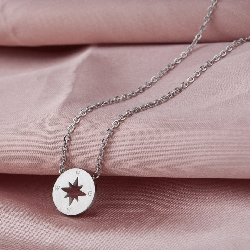 Runder Kompass - Charm-Halskette