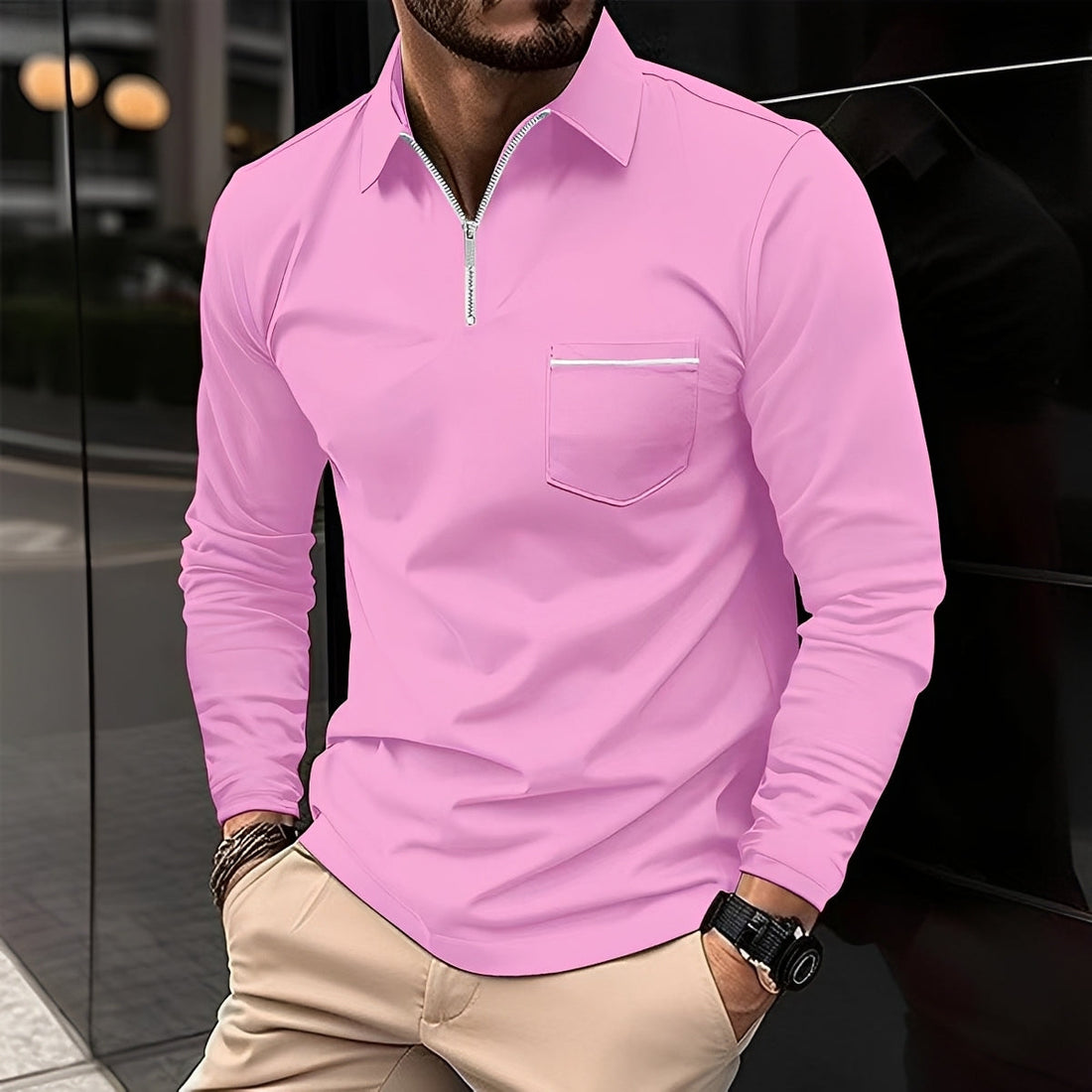 Jackson - Herren Langarm-Poloshirt - für den Alltag
