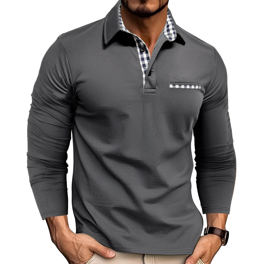 Jerome - Komfortables Langarm-Poloshirt