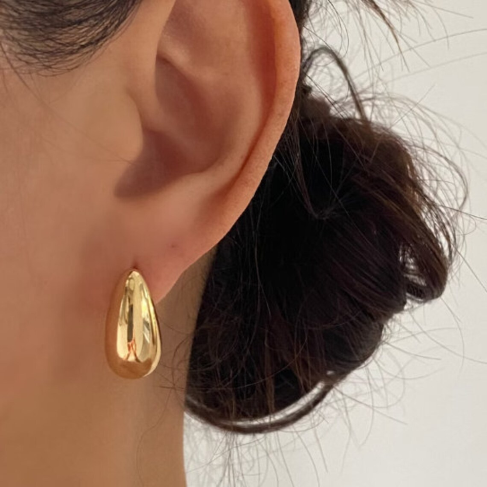Chunky Waterdrop Ohrringe - Große Ohrringe aus Gold
