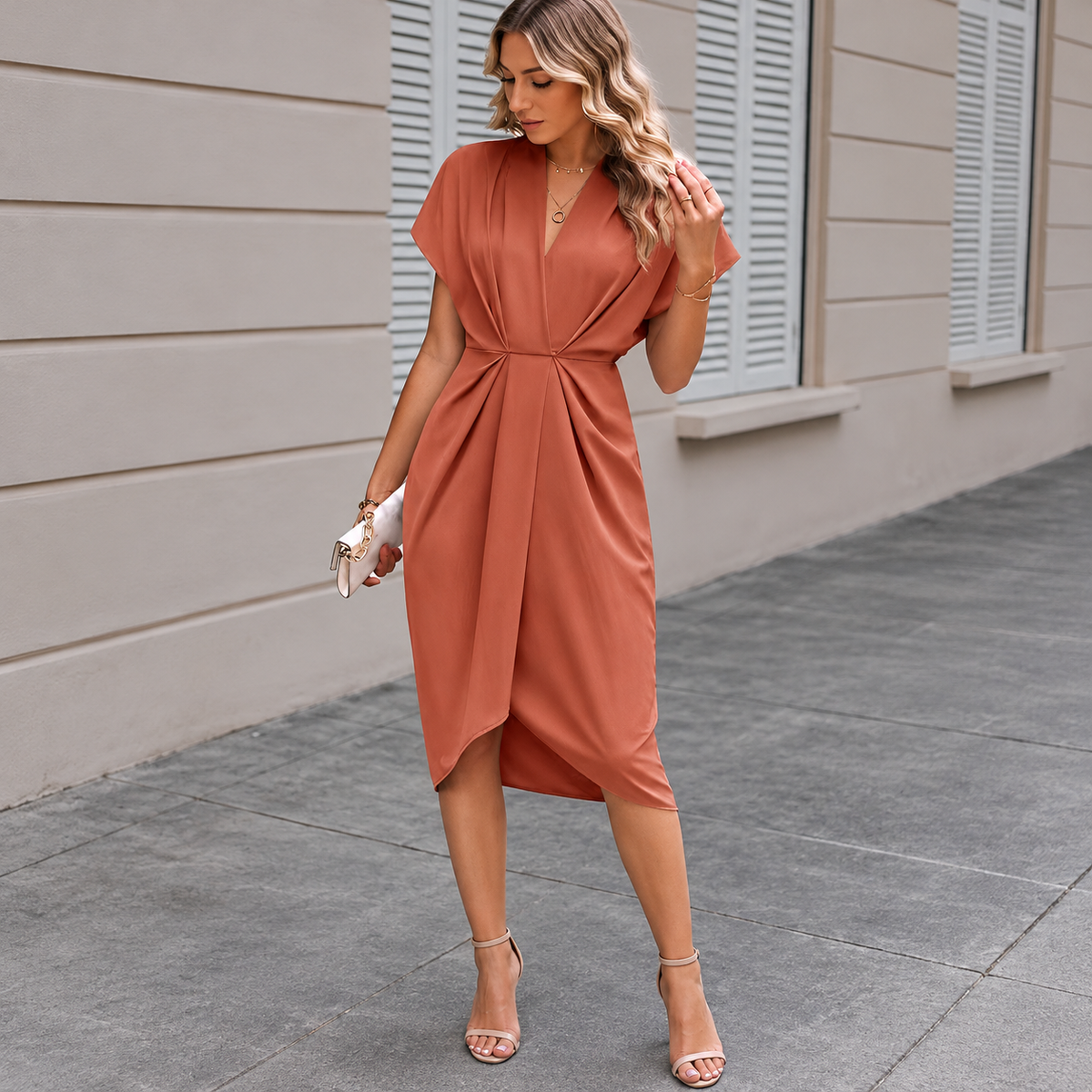 Kaye – Midi-Umhangkleid