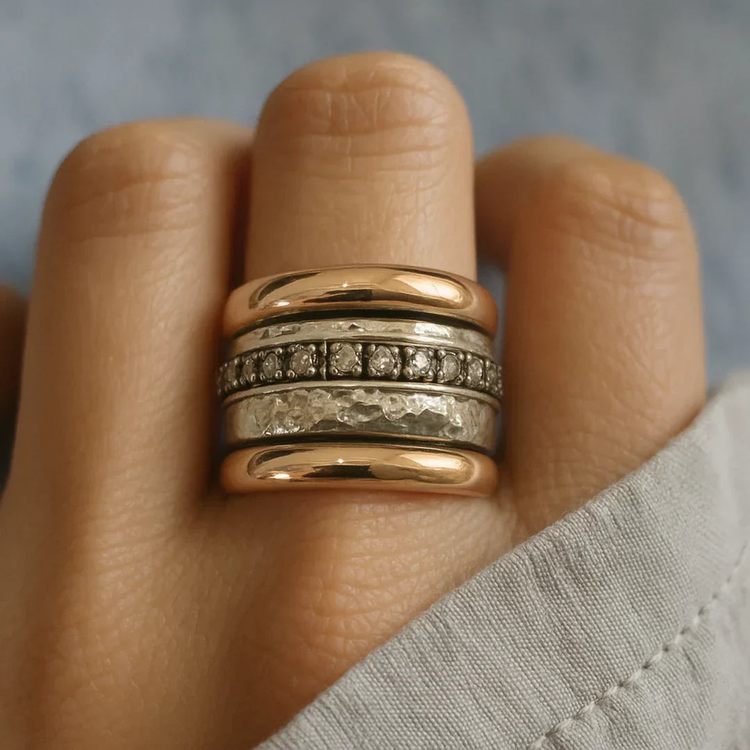 Maellie – Dicke Vintage-Ringe aus Gold und Silber