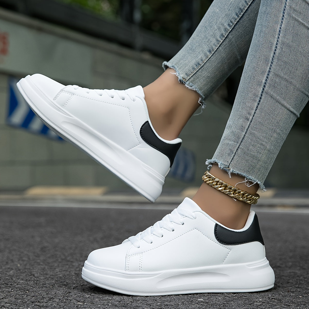 Layla - Weiße Damensneaker für den Alltag