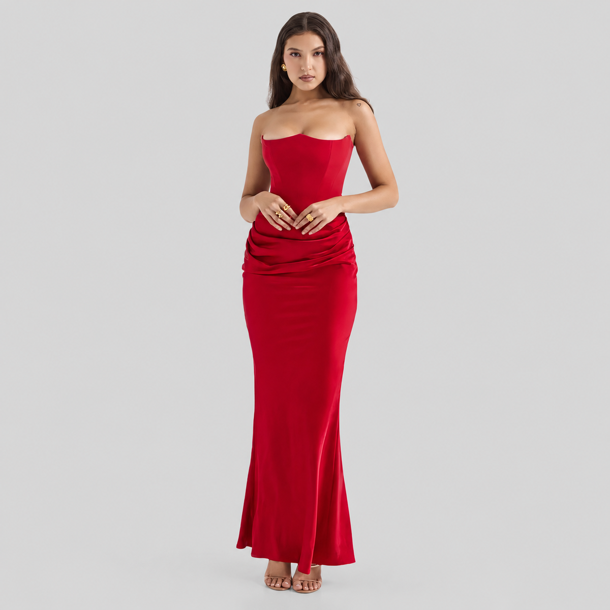 Elisabeth – Elegantes Maxikleid mit freien Schultern für Damen