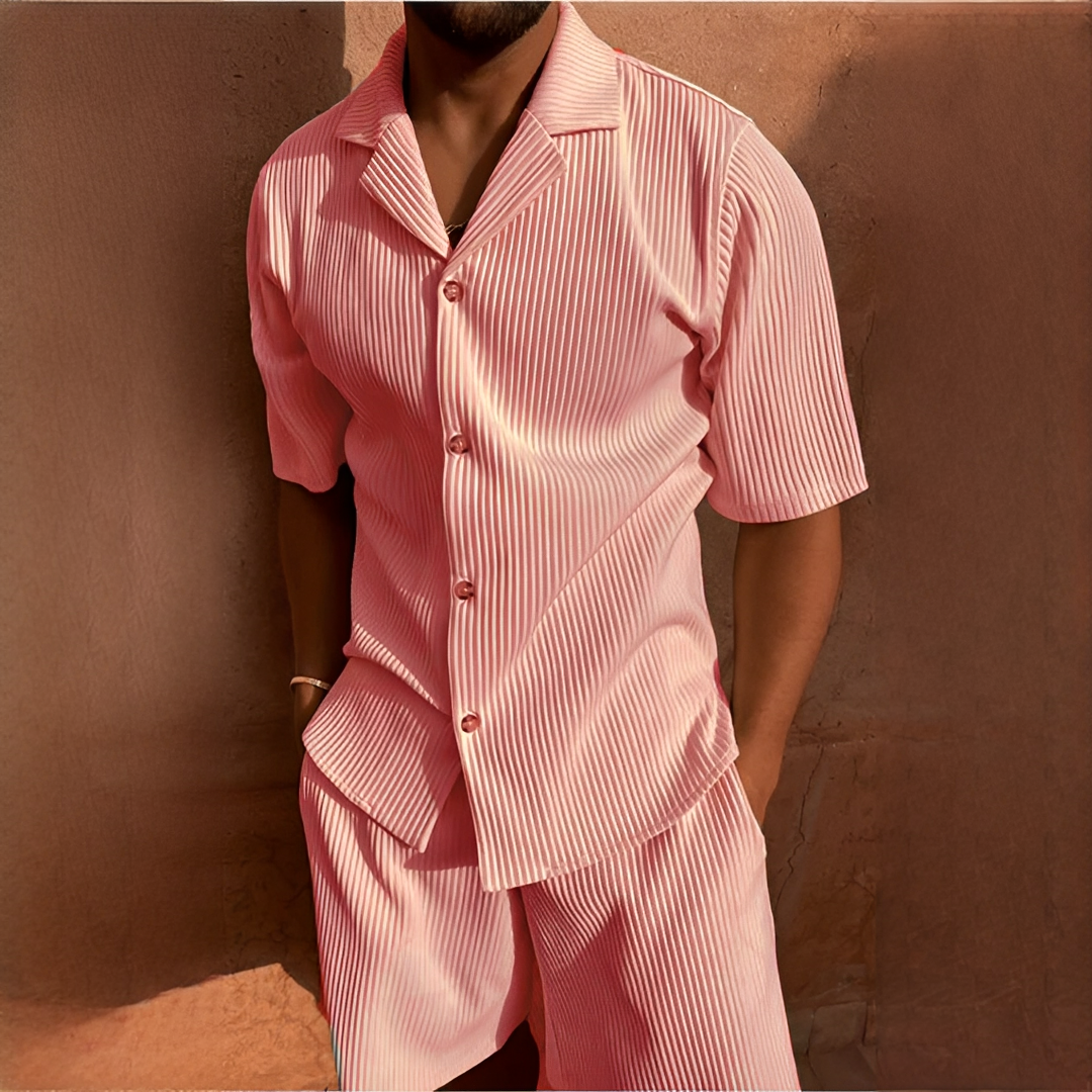 Junmar - Herren-Set mit Hemd und Shorts, leger