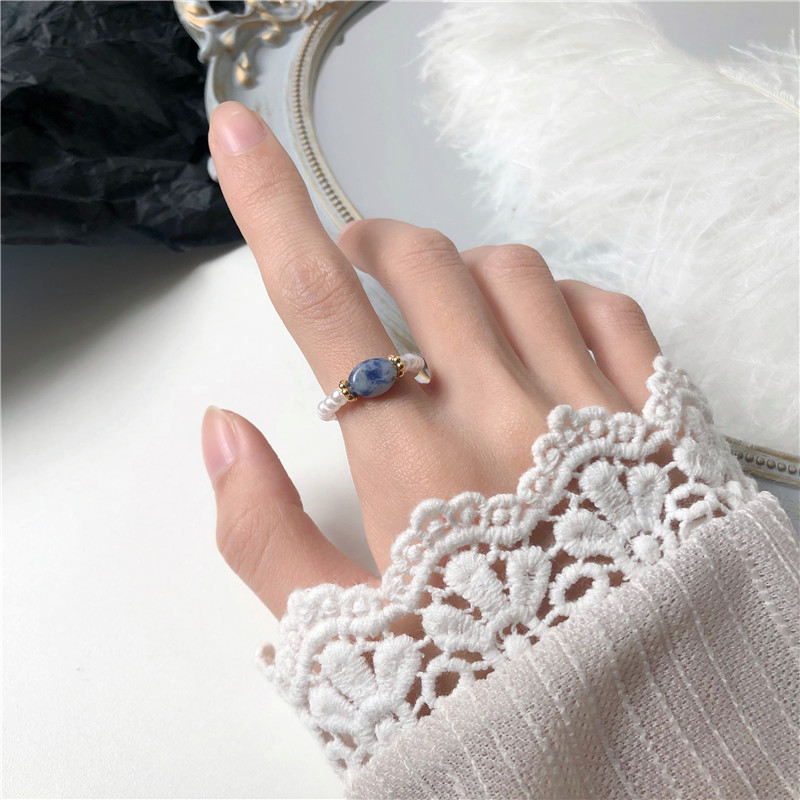 Perla de piedra - Vintage Perlenring