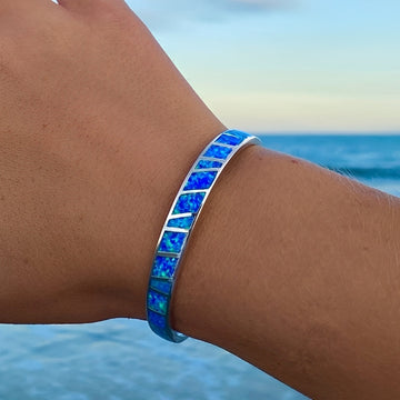 Ocean – Armband aus blauem Opal und Silber