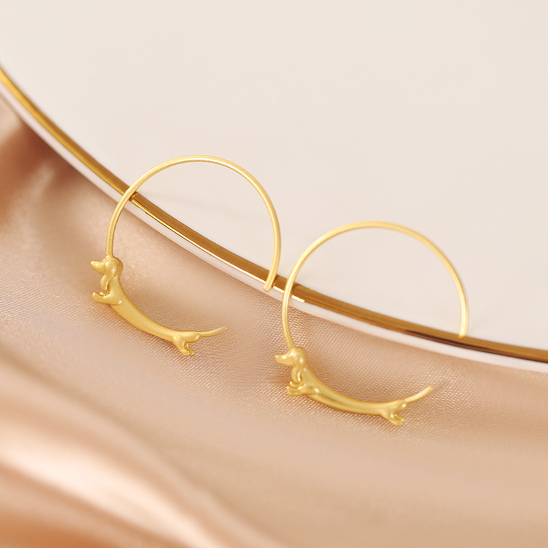 Riham - Ohrringe mit Hula-Hoop-Design eines Dackels