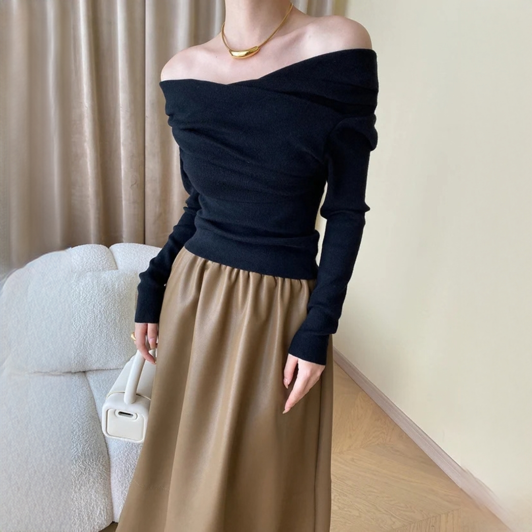 Yasmin - Elegantes, schulterfreies Top