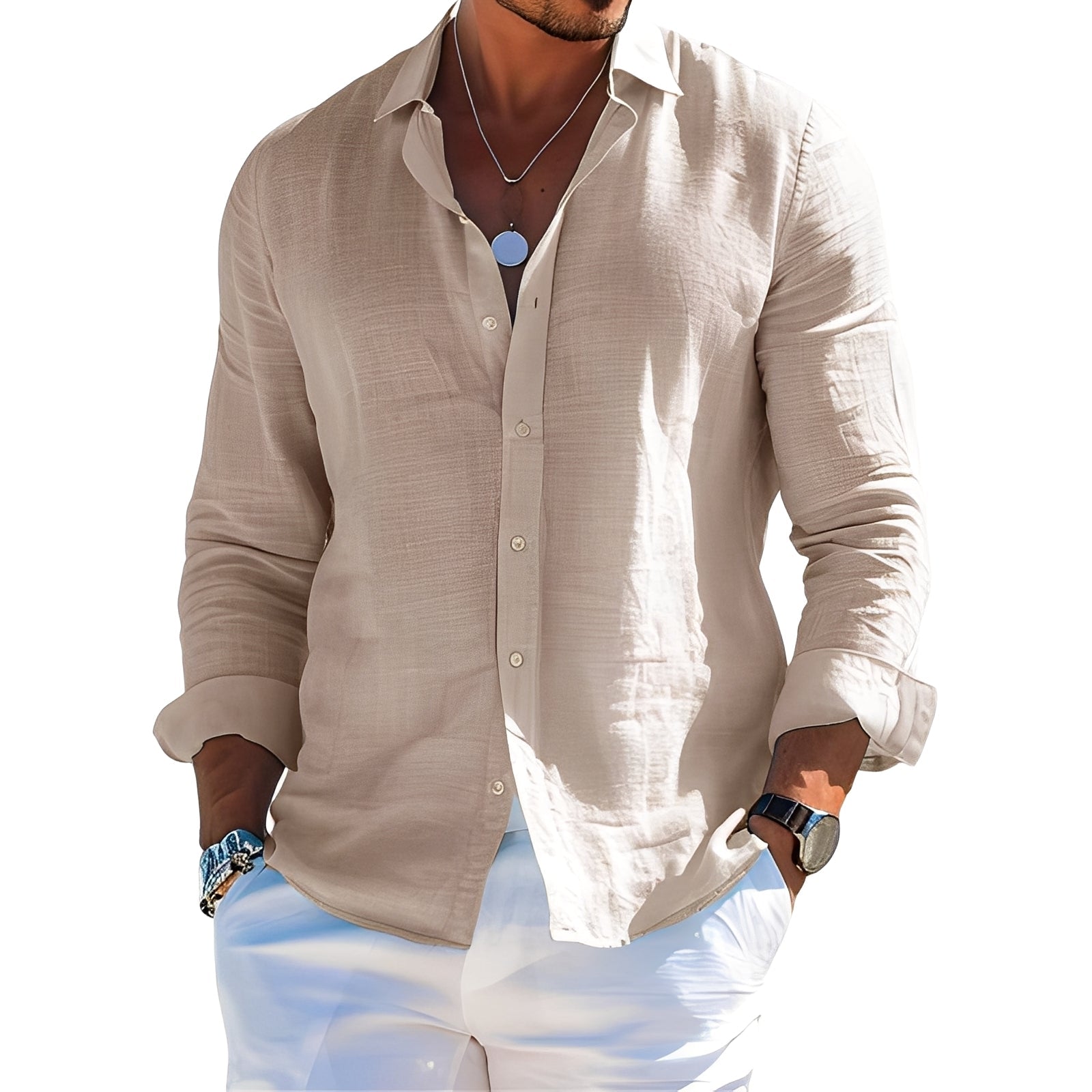Félicien - Angenehmes langärmeliges Poloshirt