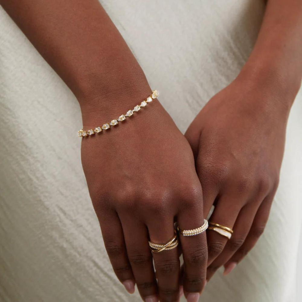 Goldene Kristallarmband - Verstellbares Kristallarmband