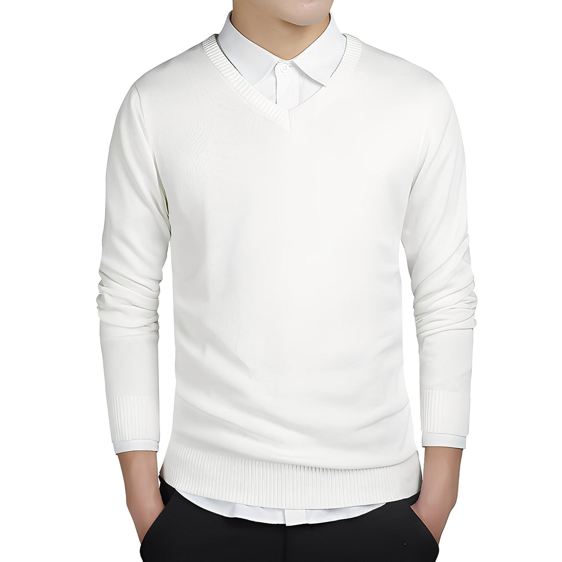 Tom - Komfortabler V-Ausschnitt-Pullover