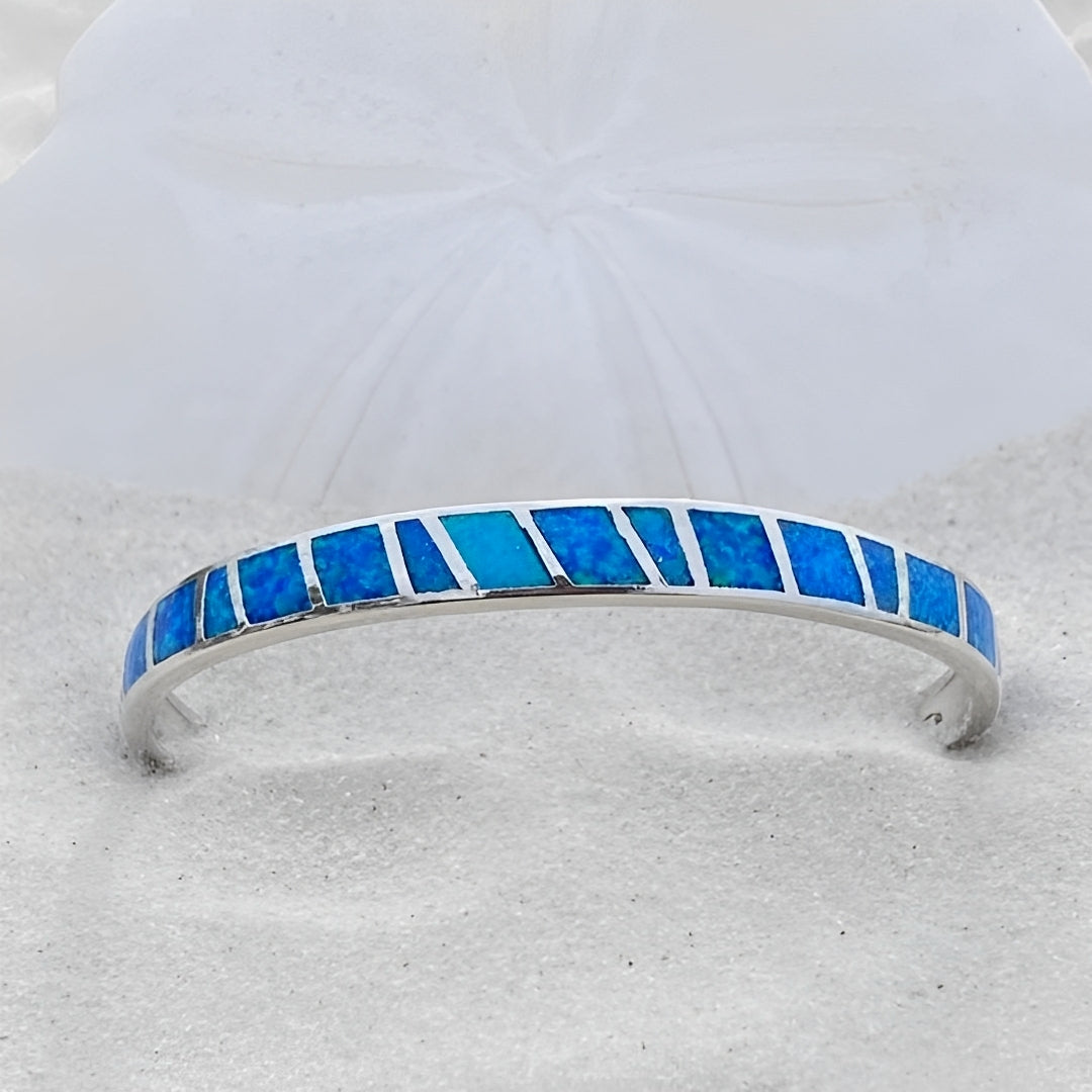 Ocean – Armband aus blauem Opal und Silber