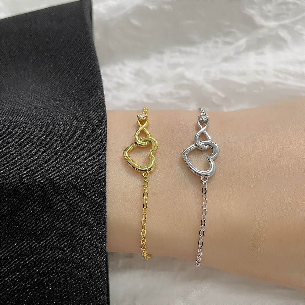 Unendliches Herzarmband - Zartes CZ-Armband