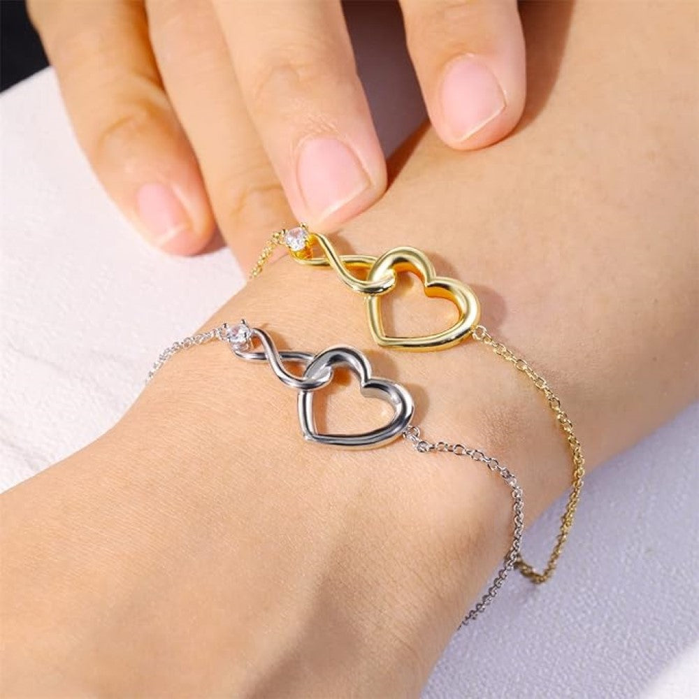 Unendliches Herzarmband - Zartes CZ-Armband