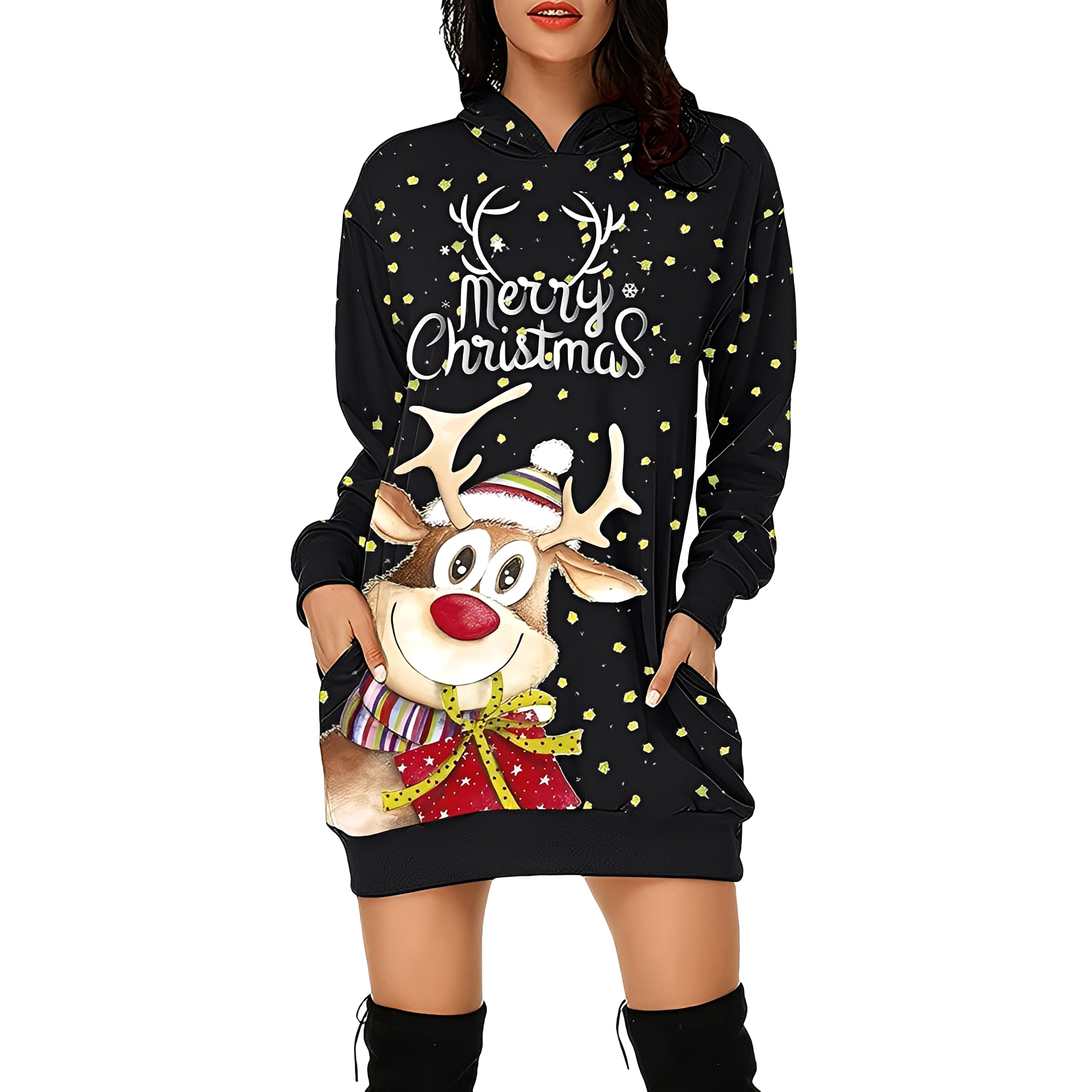 Georgia - Elegantes Weihnachtskapuzenkleid für Damen