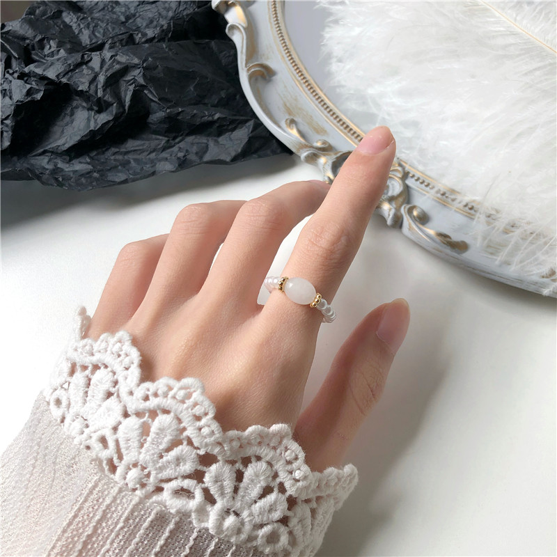 Perla de piedra - Vintage Perlenring