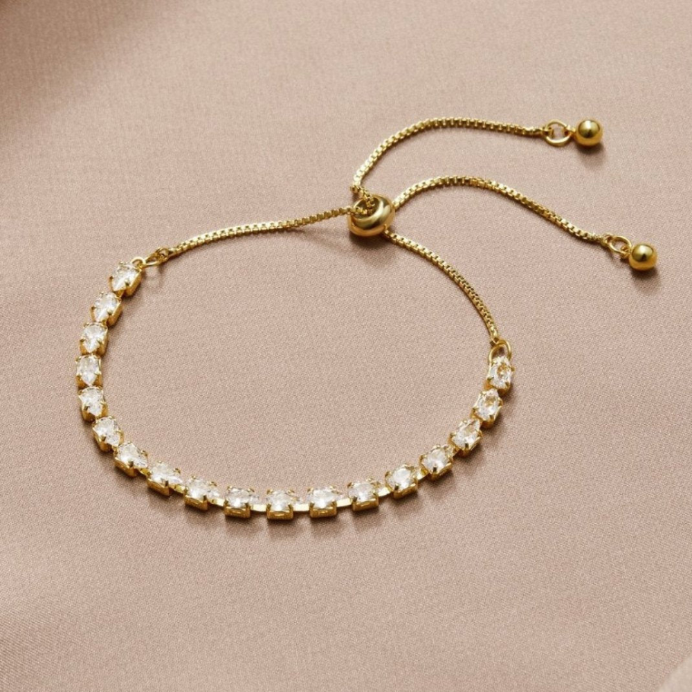 Goldene Kristallarmband - Verstellbares Kristallarmband