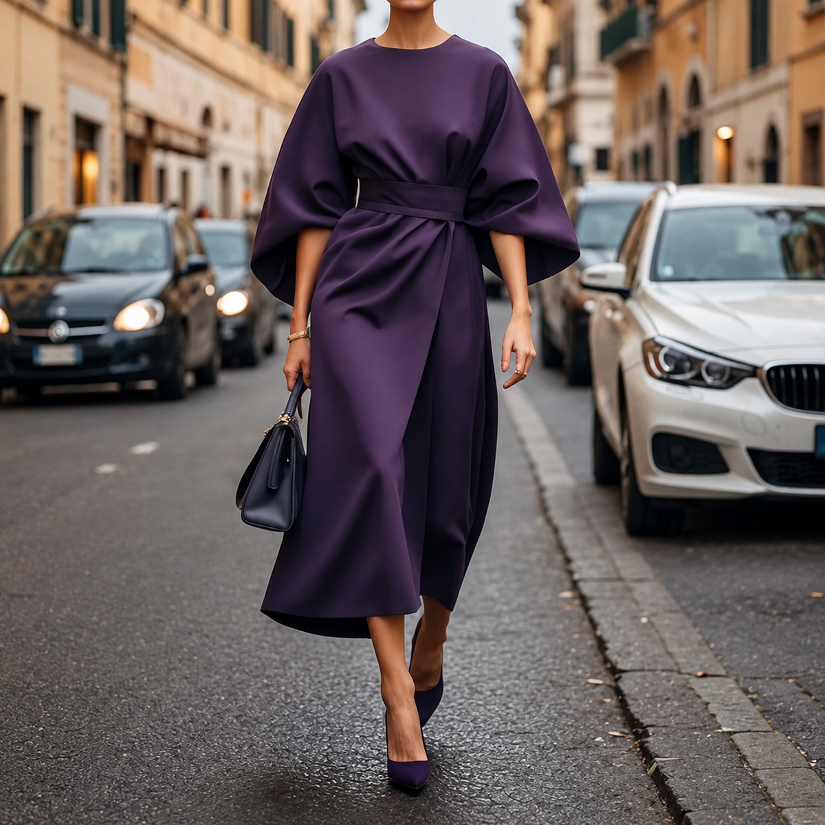 Clare - Maxi Kleid mit taillierbarem Kordelzug