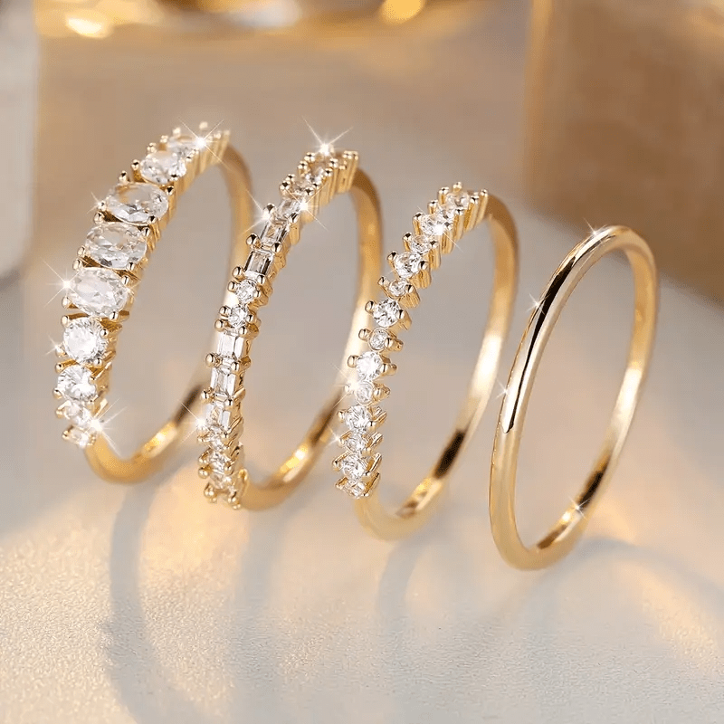 Elyna – Elegante goldene Ringe mit Zirkonia-Steinen