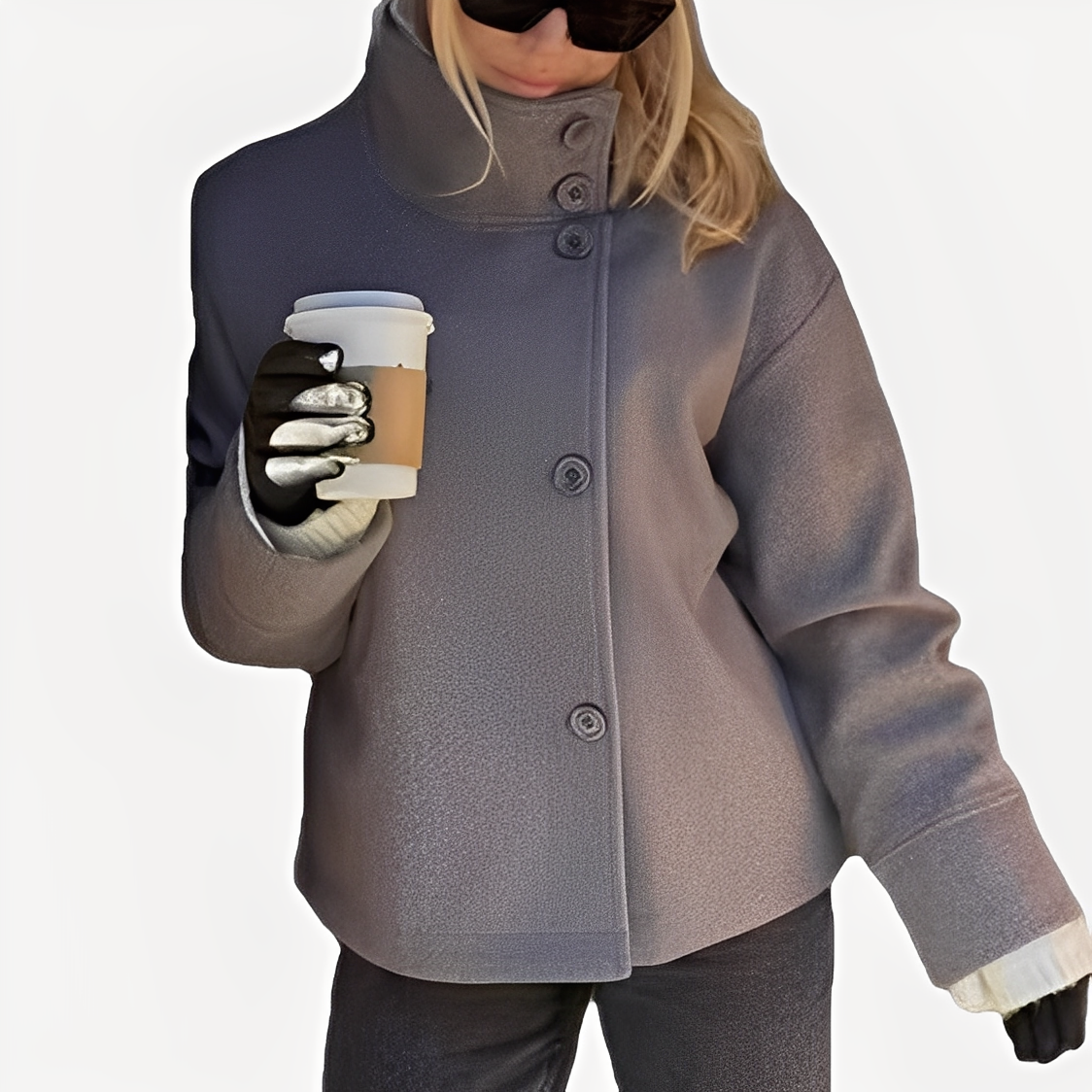 Carolyn - Eleganter Damenmantel mit einfachem Verschluss