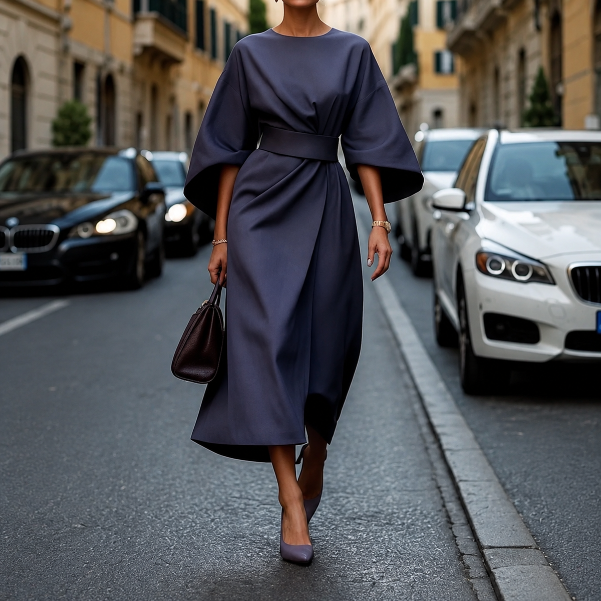 Clare - Maxi Kleid mit taillierbarem Kordelzug