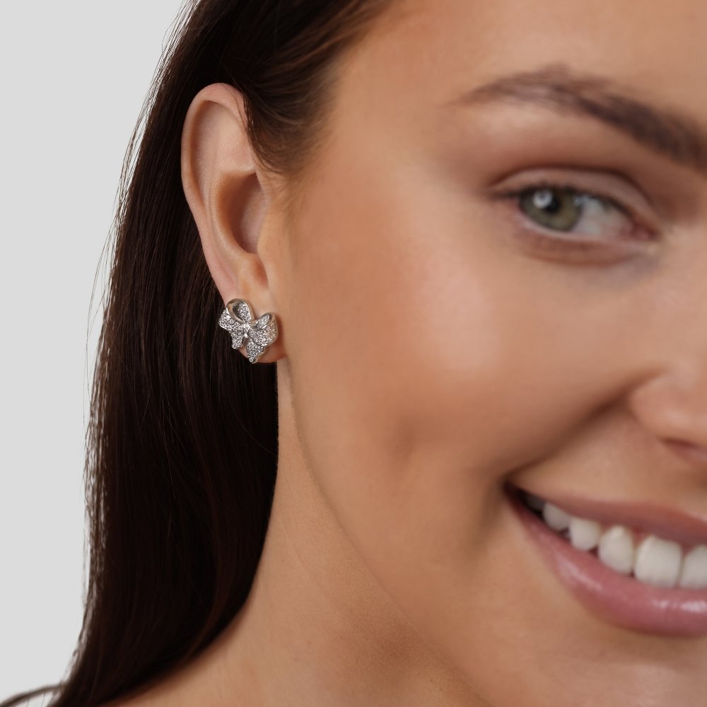 Minerva - Sterling Silber Schleifen-Ohrringe