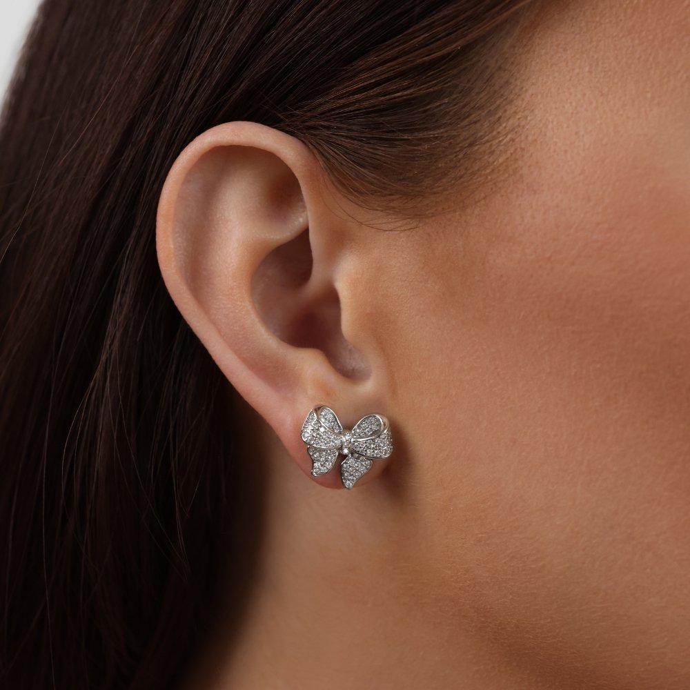 Minerva - Sterling Silber Schleifen-Ohrringe