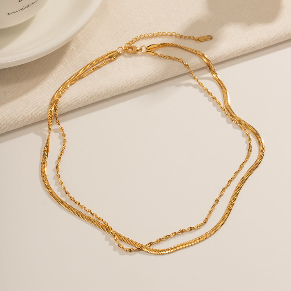 Doppelt gedrehte Kette - Goldschichten-Kette