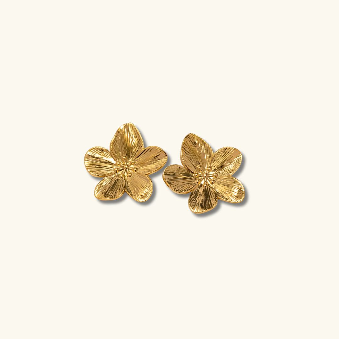 Allysa - Goldblumen-Ohrringe