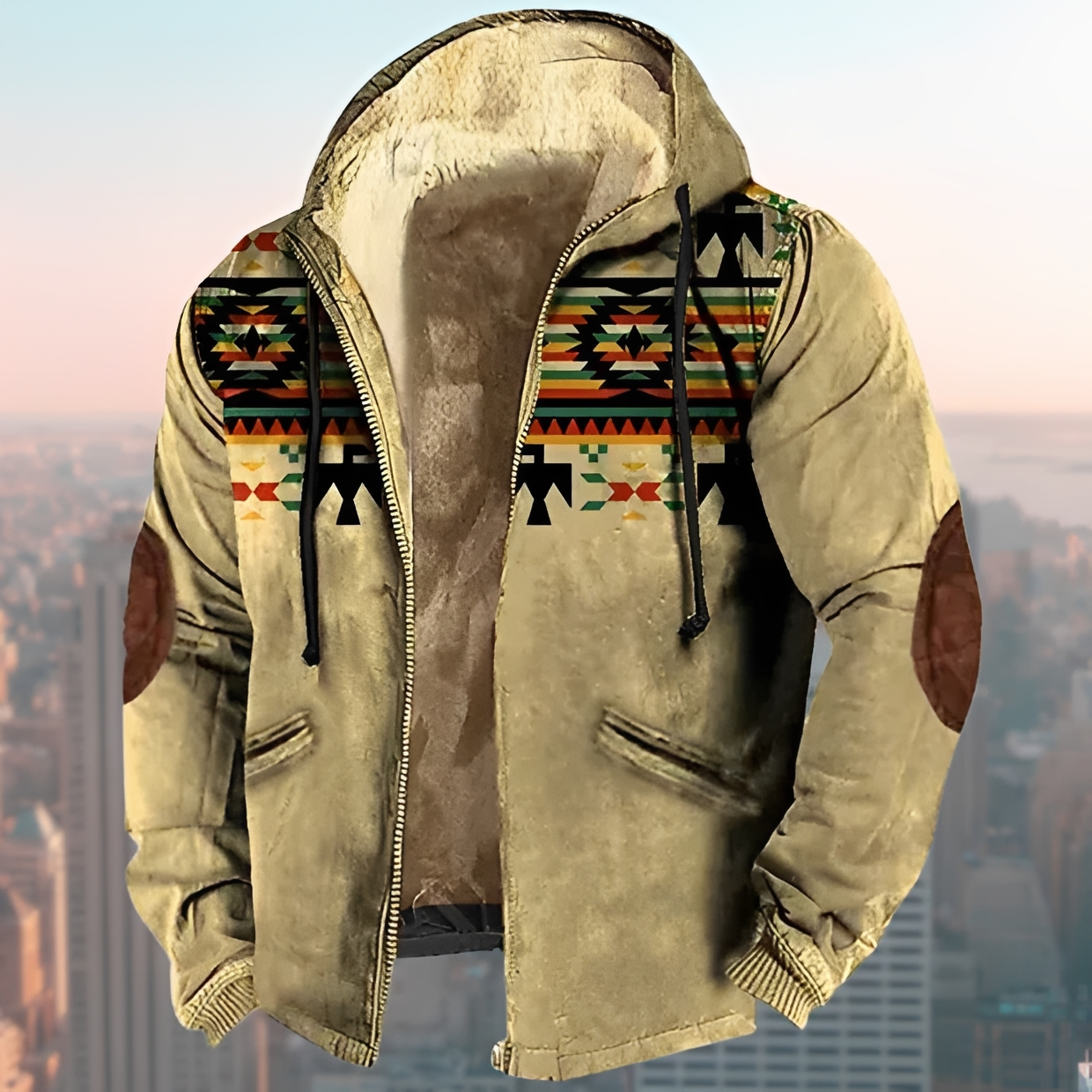 Laszlo - Hoodie-Jacke im Retro-Design