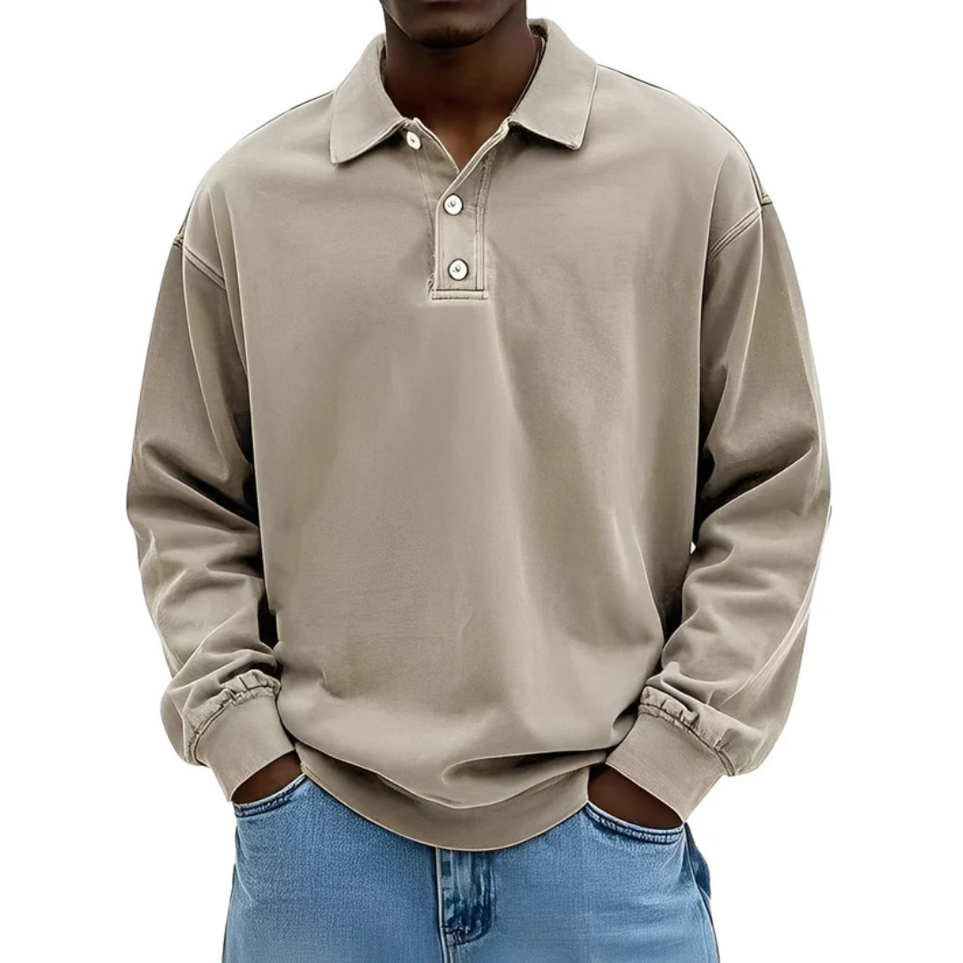 Clayton - Langarm-Poloshirt im zeitgemäßen Design