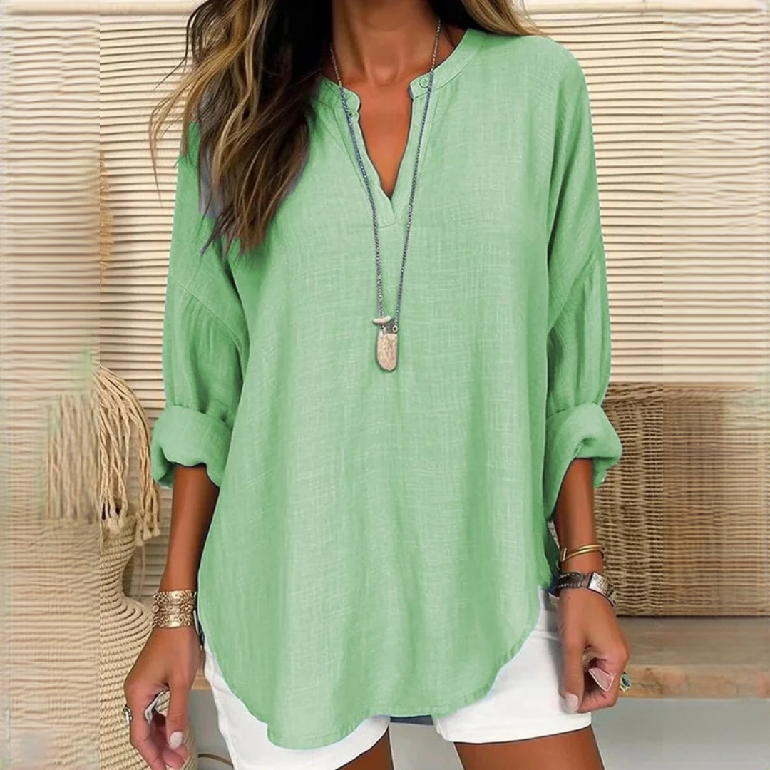 Eliza - Komfortable V-Ausschnitt-Bluse