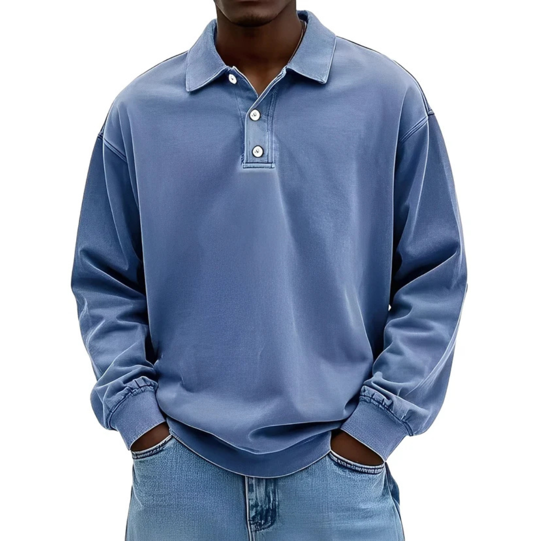 Clayton - Langarm-Poloshirt im zeitgemäßen Design
