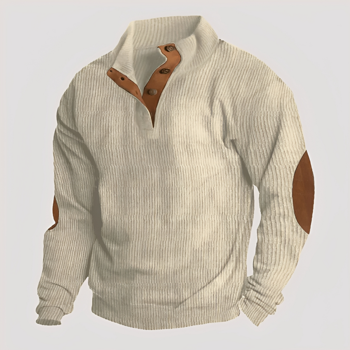 Rico - Langlebiger Pullover mit halber Knopfleiste