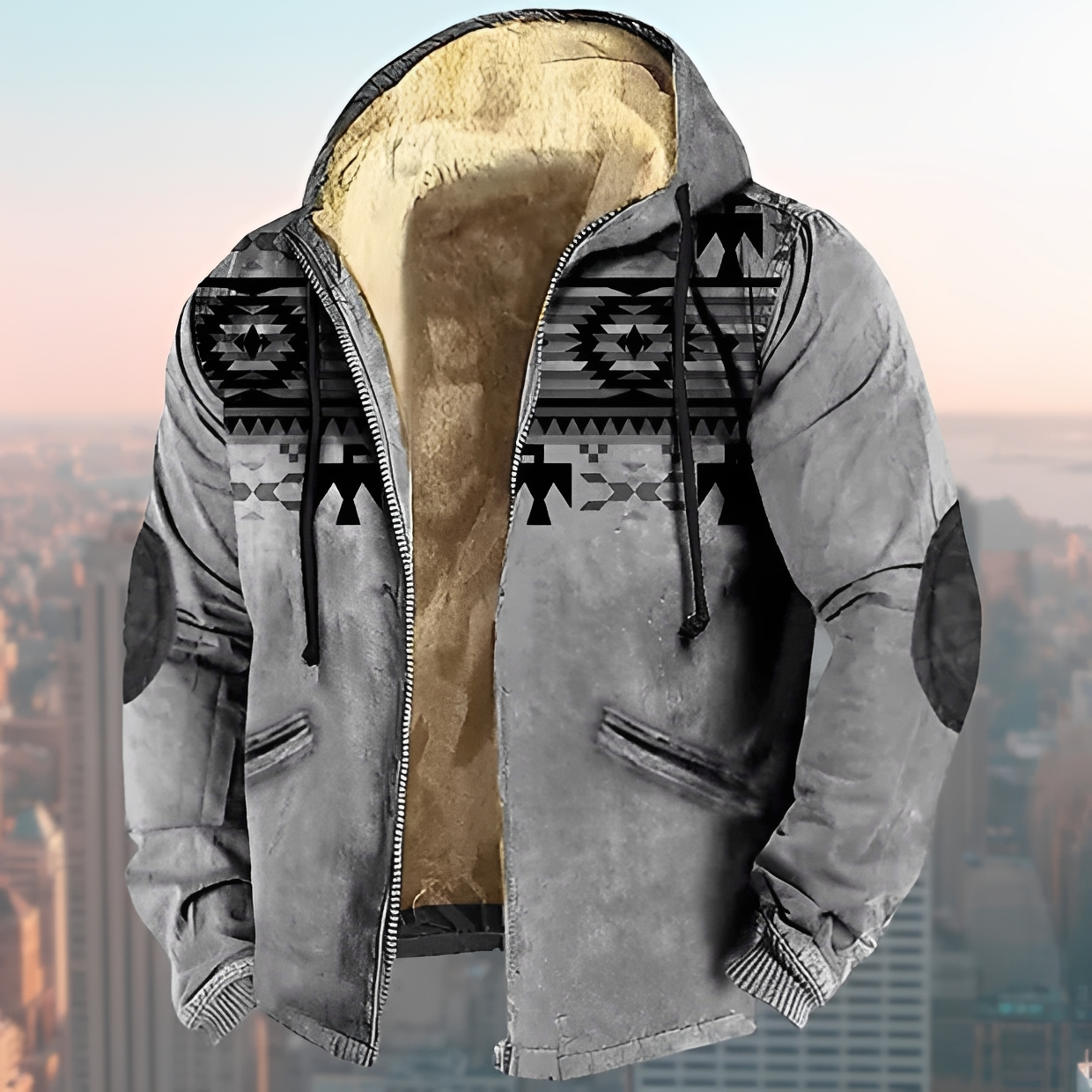 Laszlo - Hoodie-Jacke im Retro-Design