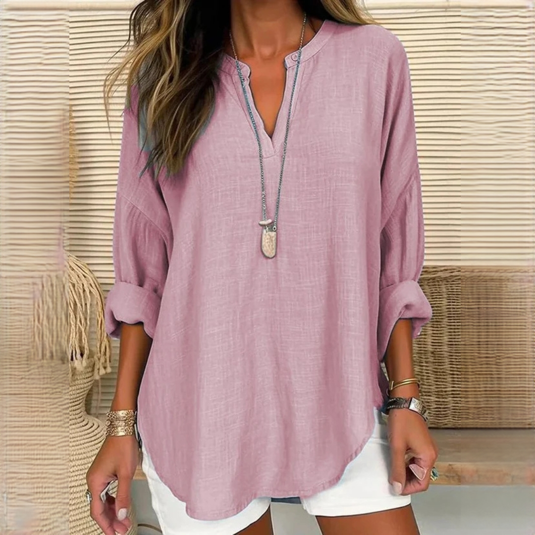 Eliza - Komfortable V-Ausschnitt-Bluse