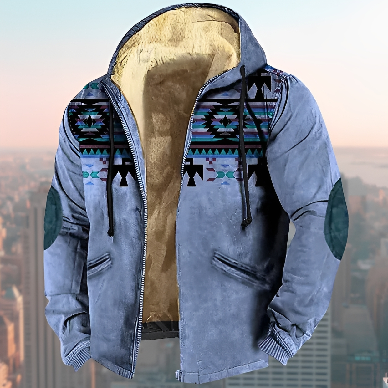 Laszlo - Hoodie-Jacke im Retro-Design