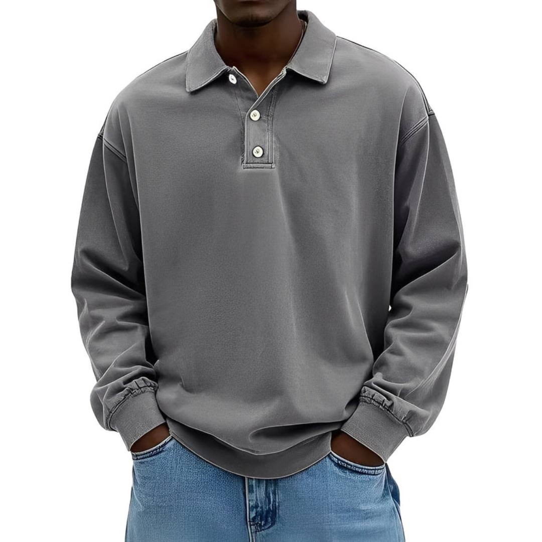 Clayton - Langarm-Poloshirt im zeitgemäßen Design