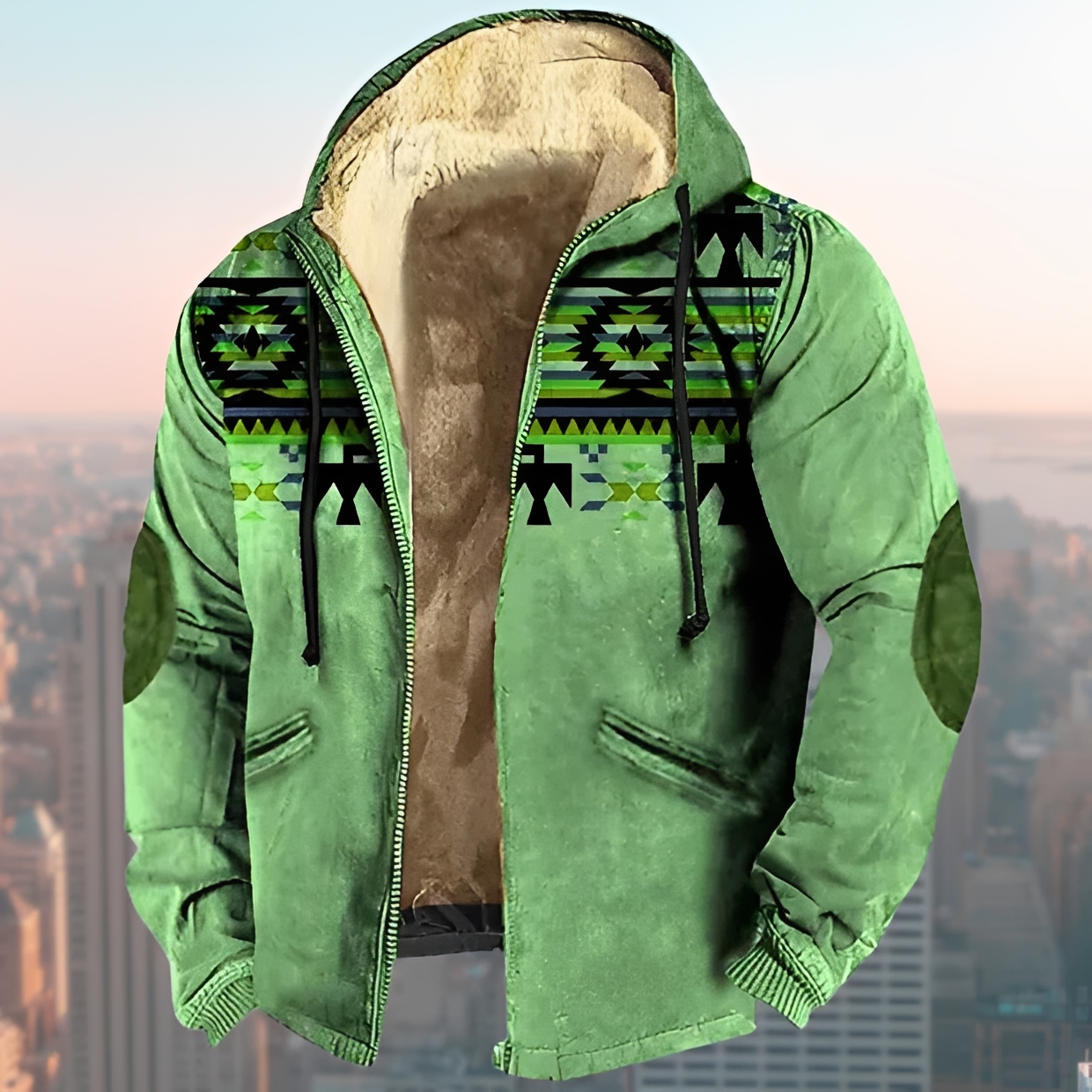 Laszlo - Hoodie-Jacke im Retro-Design