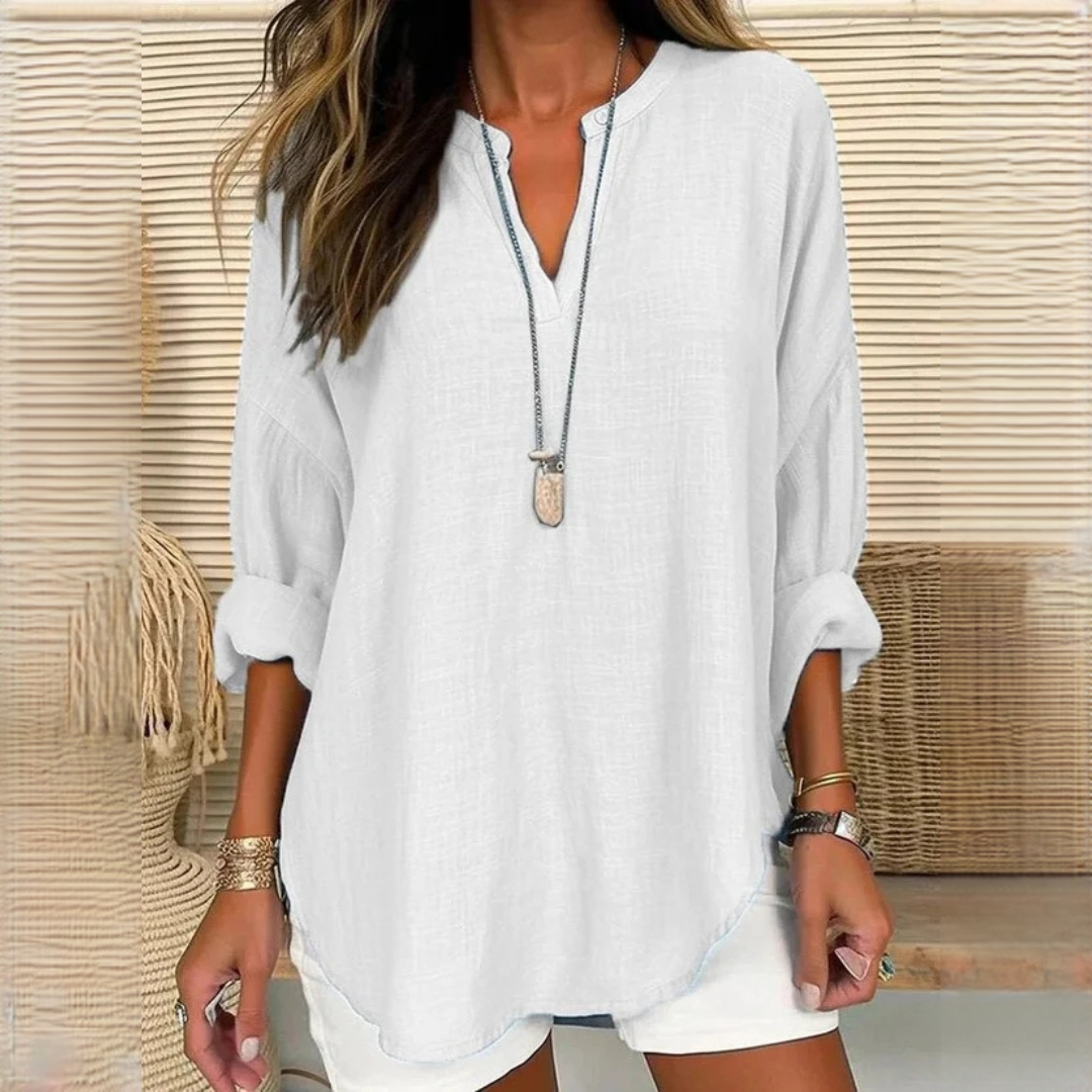 Eliza - Komfortable V-Ausschnitt-Bluse